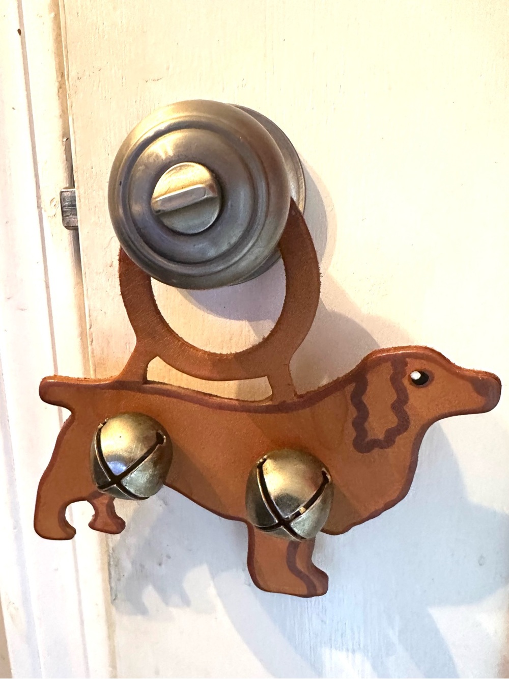 Leather Golden Retriever Door Bell Hanger Dog Door Accent Bell Dog Lover Gift